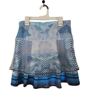 Lucky In Love Tennis Skort Size S Blue White Multi Layer Athletic Skirt Built In